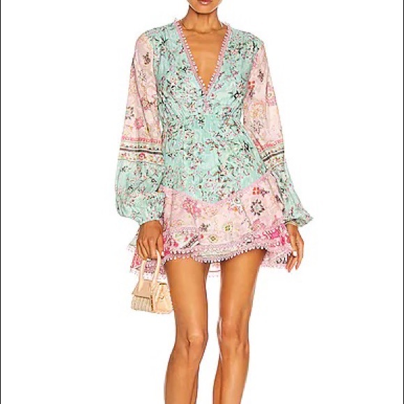 SOLD - NWOT, HEMANT & NANDITA, Missima mini dress in mixed pastels. - Picture 2 of 7